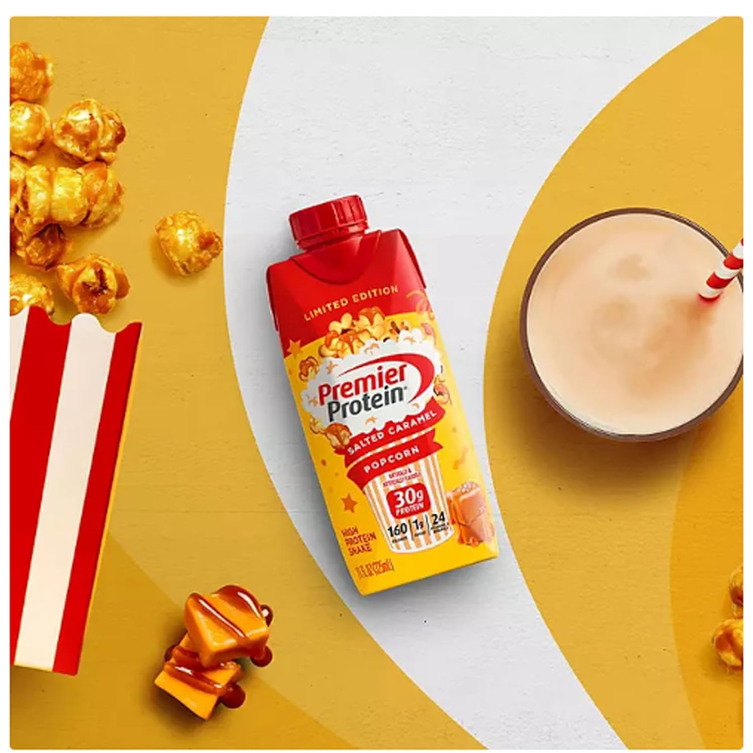 Protein Shake, Salted Caramel Popcorn (11 fl. oz., 12 pk.)