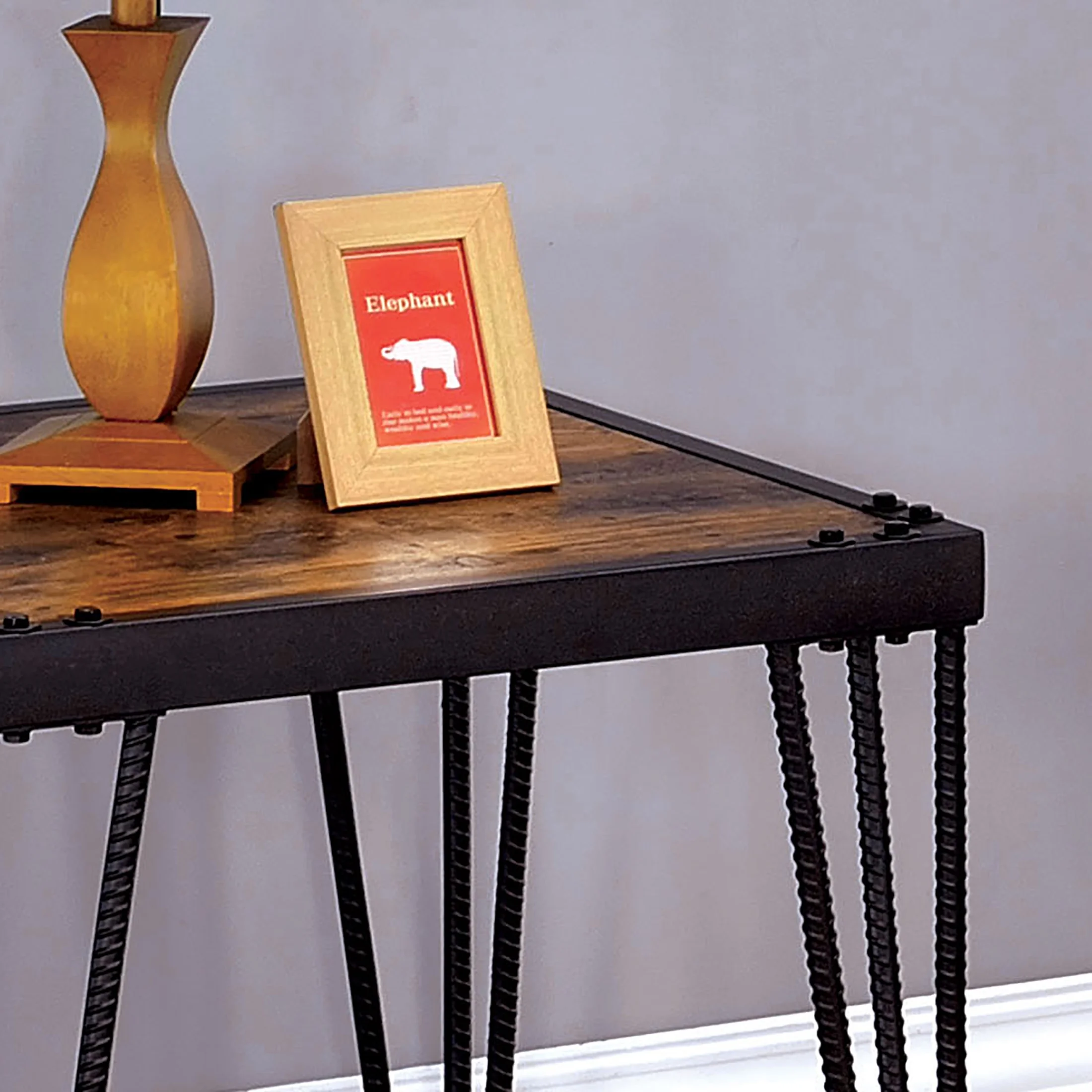 Furniture of America Duvall Metal Square End Table, Black