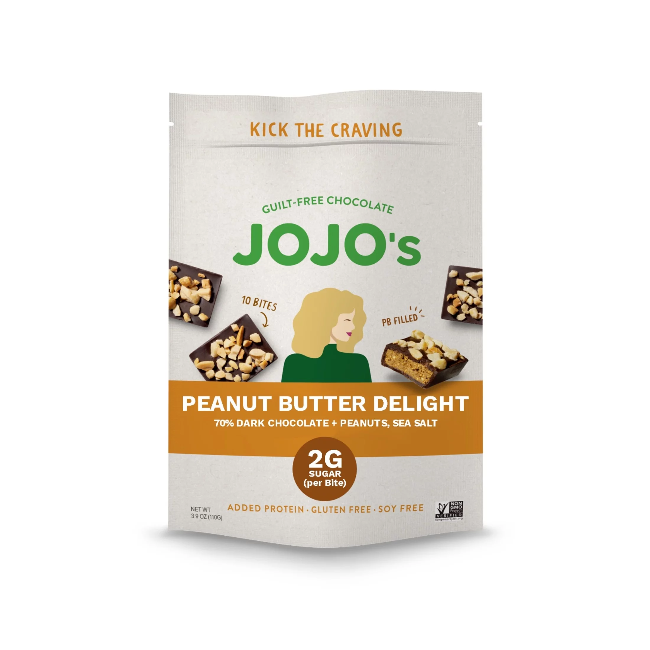 JOJO's Chocolate Vegan Peanut Butter Dark Chocolate Candy Bars, 3.9 oz Pack Of 6