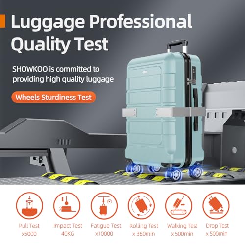 SHOWKOO Luggage Sets Expandable PC+ABS Durable Suitcase Double Wheels TSA Lock Black