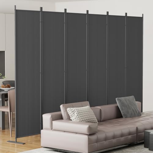 Helios&Hestia 8-Panel 6 ft Tall Indoor Folding Room Divider, Portable Privacy Screen, Freestanding Partition Separator, Temporary Wall Separation for Bedroom, Office, 160