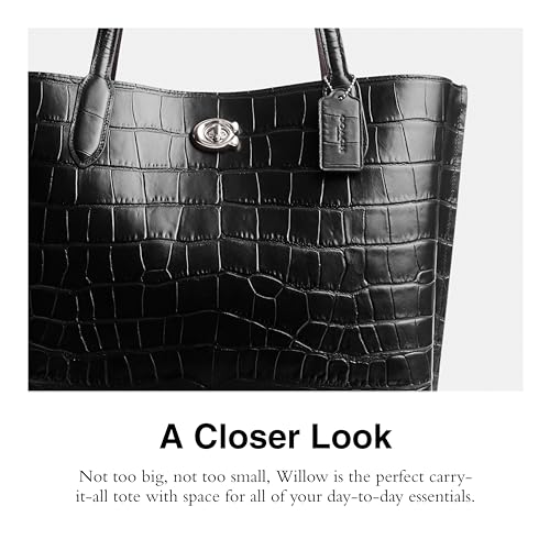 Coach Womens Embossed Croc Willow Tote