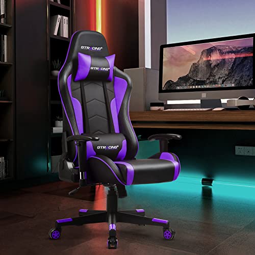 GTRACING Gaming Chair with Speakers Bluetooth Music Video Game Chair Audio Ergonomic Design Heavy Duty Office Computer Desk Chair (Black)