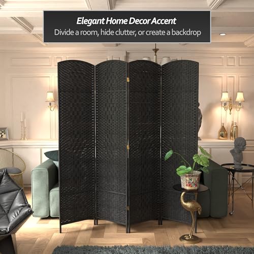 Red Lantern 7 ft. Tall Diamond Weave Dark Beige-6 Panels Room Divider