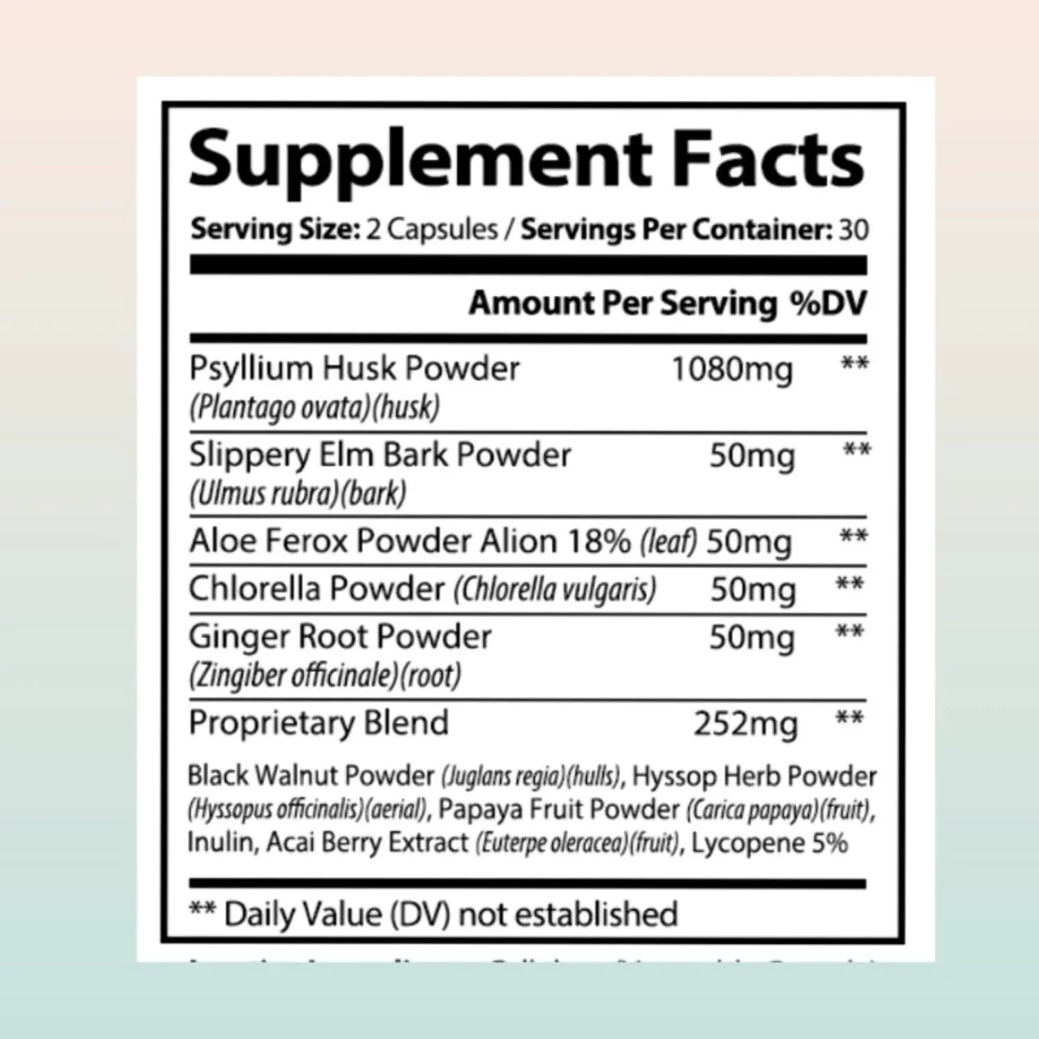 Psyllium Husk Capsules - Colon Cleanse  Dietary Fiber for Digestive Health | 2-Pack