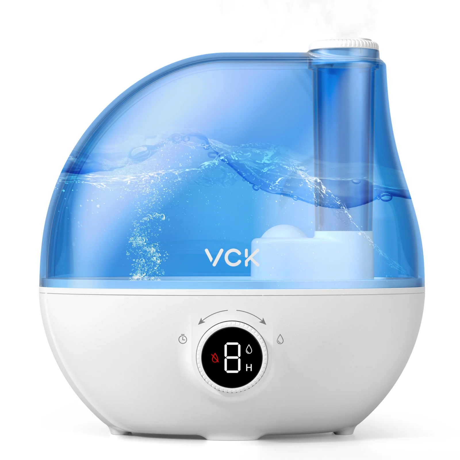 VCK 2.3L Humidifiers for Home Bedroom Office, Ultrasonic Cool Mist Quiet Air Humidifier, 3 Mist Levels