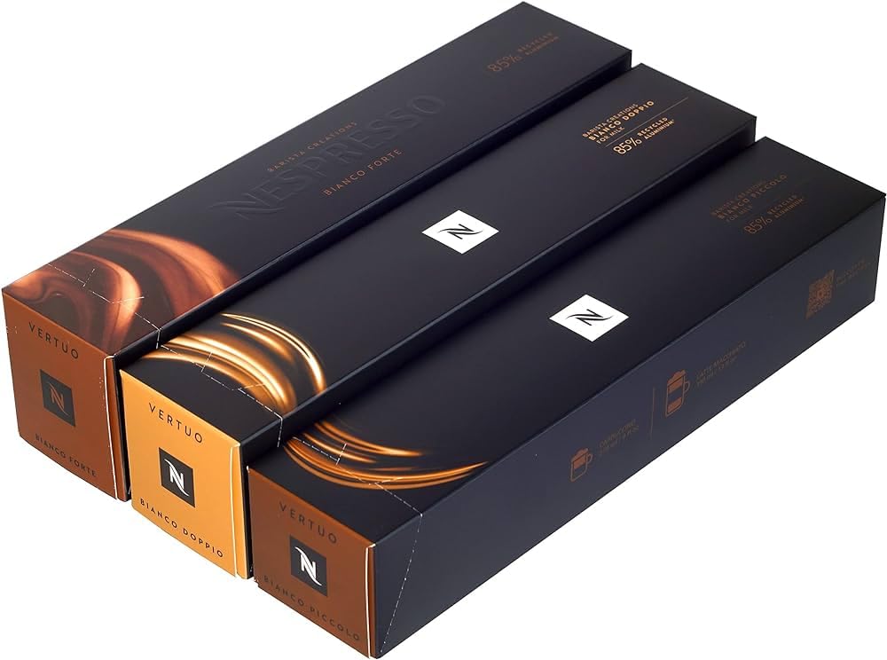 Generic for Nespresso Vertuo Line Coffee System: Bianco Forte, Bianco Doppio, Bianco Piccolo - 30 Coffee Capsules Imported (not affiliated with Nespresso)