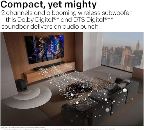 LG S20A 2.0 ch. Soundbar, Dolby Digital, TV Synergy, Wow Interface, DTS Digital Surround (New 2025 Model)