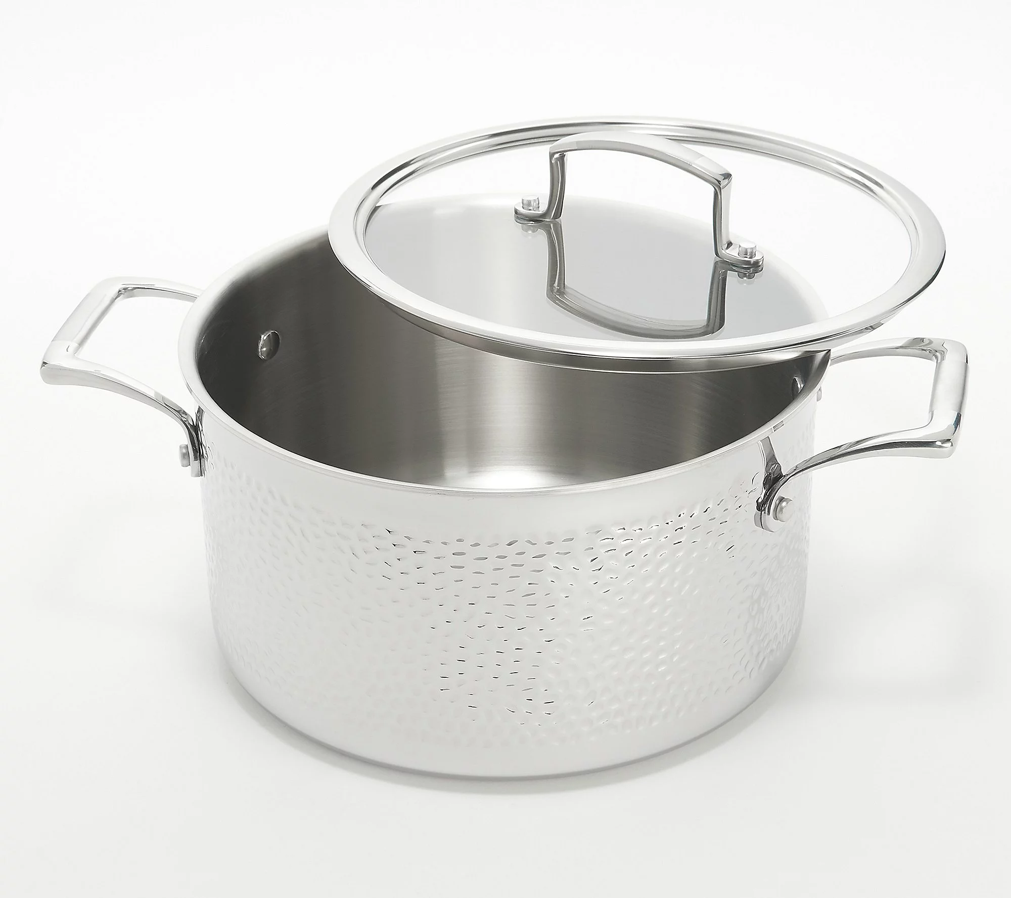 Blue Jean Chef 6-Pc Tri-Ply Hammered Stainless Steel Cookware Set Open Box