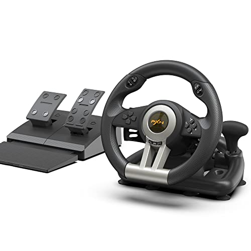 PXN PC Racing Wheel, V3 PRO 180 Degree Universal USB Car Sim Game Steering Wheel with Pedals for PC, Xbox One, Xbox Series S/X, PS3, PS4, Switch