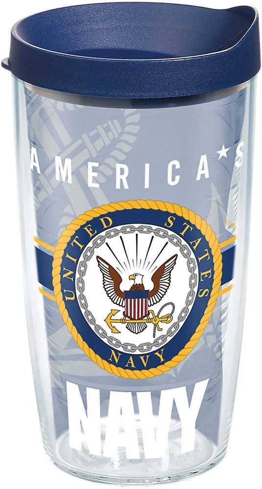 Tervis Navy Pride Made in USA Double Walled  Insulated Tumbler Travel Cup Keeps Drinks Cold & Hot, 16oz, Classic