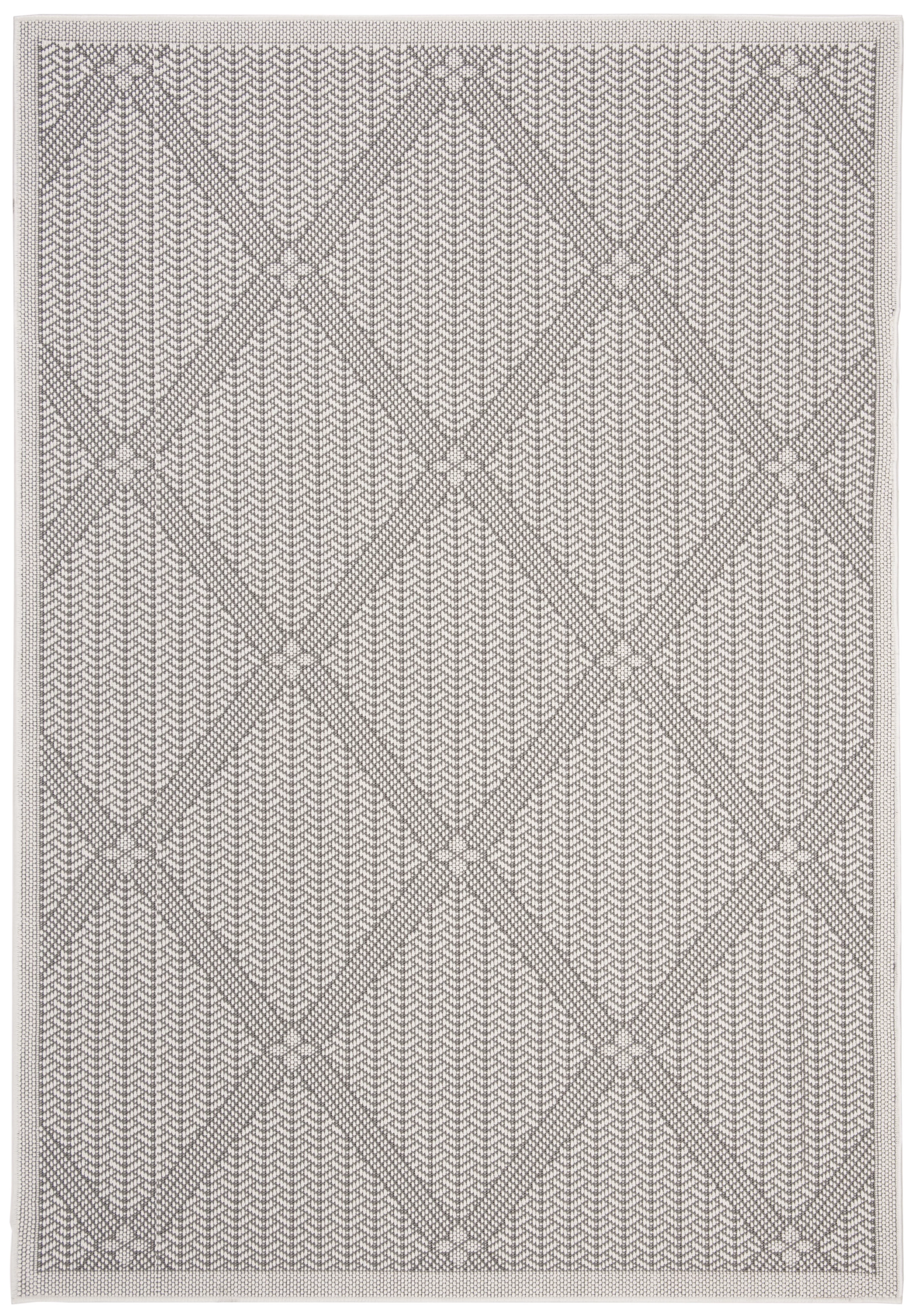 SAFAVIEH Bermuda Julijana Geometric Diamonds Indoor/Outdoor Area Rug Cream/Grey, 4' x 6'