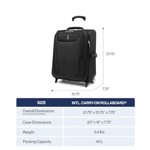 Travelpro Maxlite 5 Softside Expandable Upright 2 Wheel Carry on Luggage, Lightweight Suitcase, Men and Women, Burgundy, Carry On 22-Inch