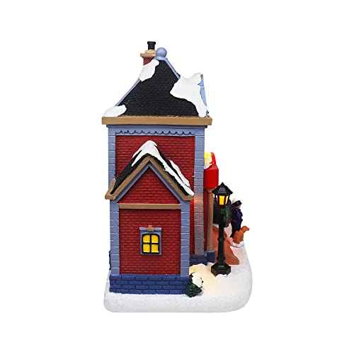 Christmas Village Sledding Down Hill - Lighted Musical Snow Village with 8 Animated Kids Going Down The Mountain