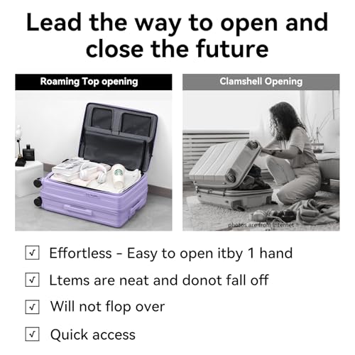 ROAMING Grace Expandable Carry On Luggage Airline Approved, 20 Inch Hardside Carry On Suitcase with Wheels, Travel Harshell Spinner Small Luggage with Tsa Lock, Jade cyan, 20-Inch Carry-On