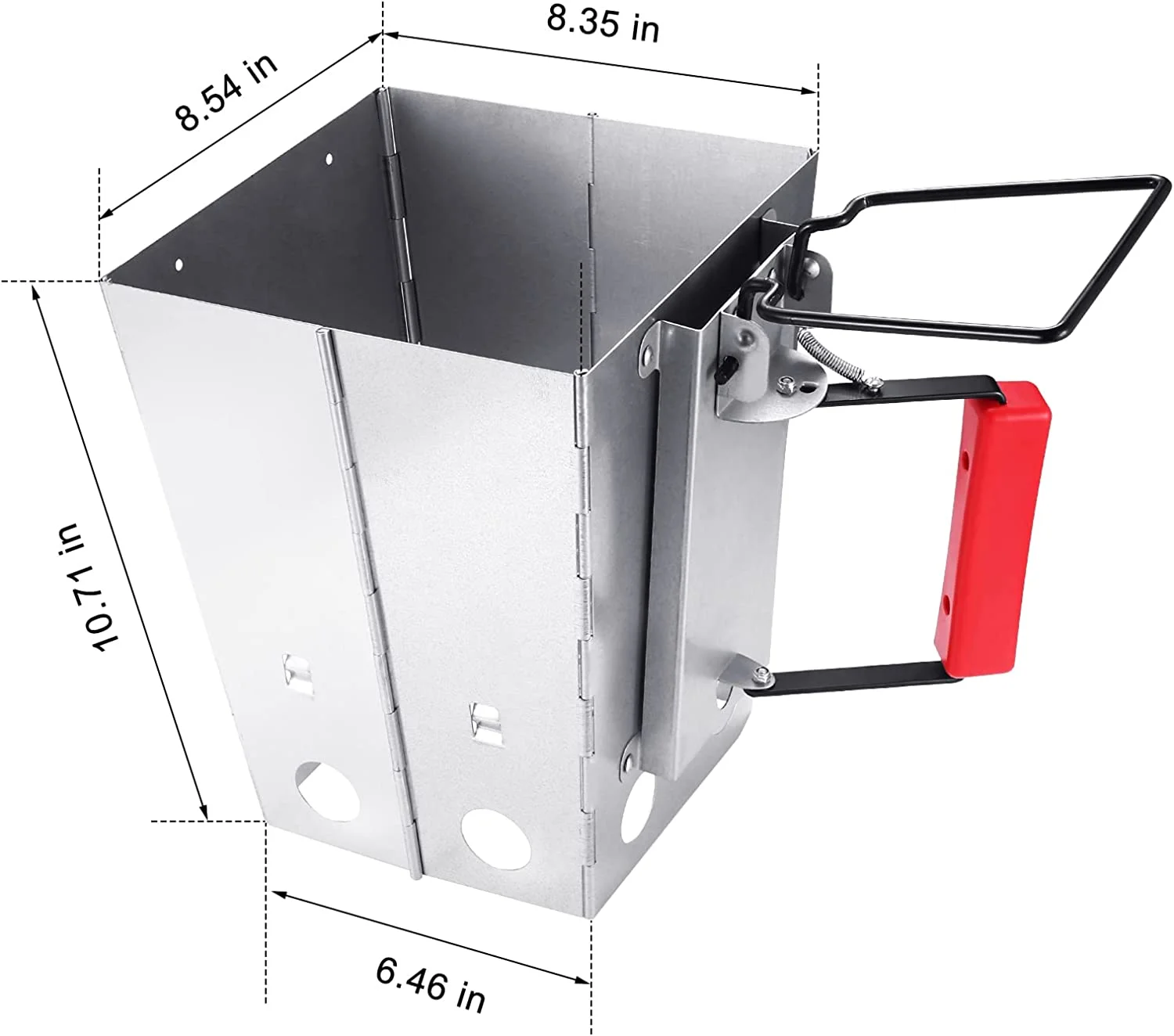 YSSOA Foldable Charcoal Chimney Starter BBQ Charcoal Grill Starter for Outdoor Lawn and Patio