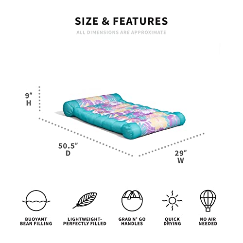 Big Joe Kona Hammock No Inflation Needed Pool Lounger with Headrest, Quick Draining Fabric, 4 feet Big