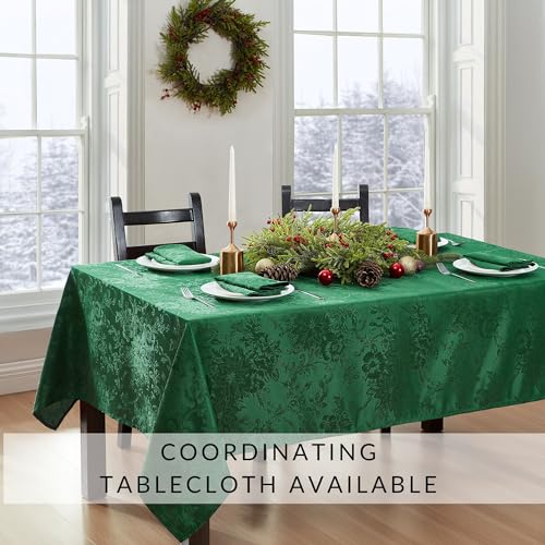 Elrene Home Fashions Poinsettia Elegance Jacquard Holiday Table Runner, 13