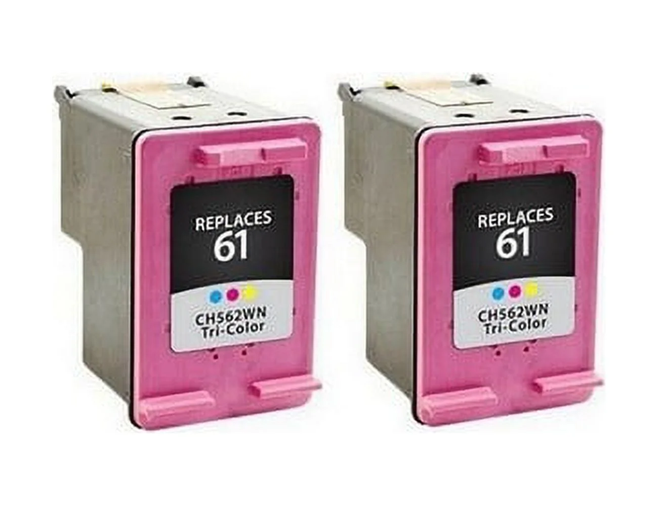 PrinterDash Replacement for DeskJet 1000/1050/2000/2050/3000/3516/Envy 400/5539 Color Inkjet (2/PK-165 Page Yield) (NO. 61) (CH562WN_2PK)