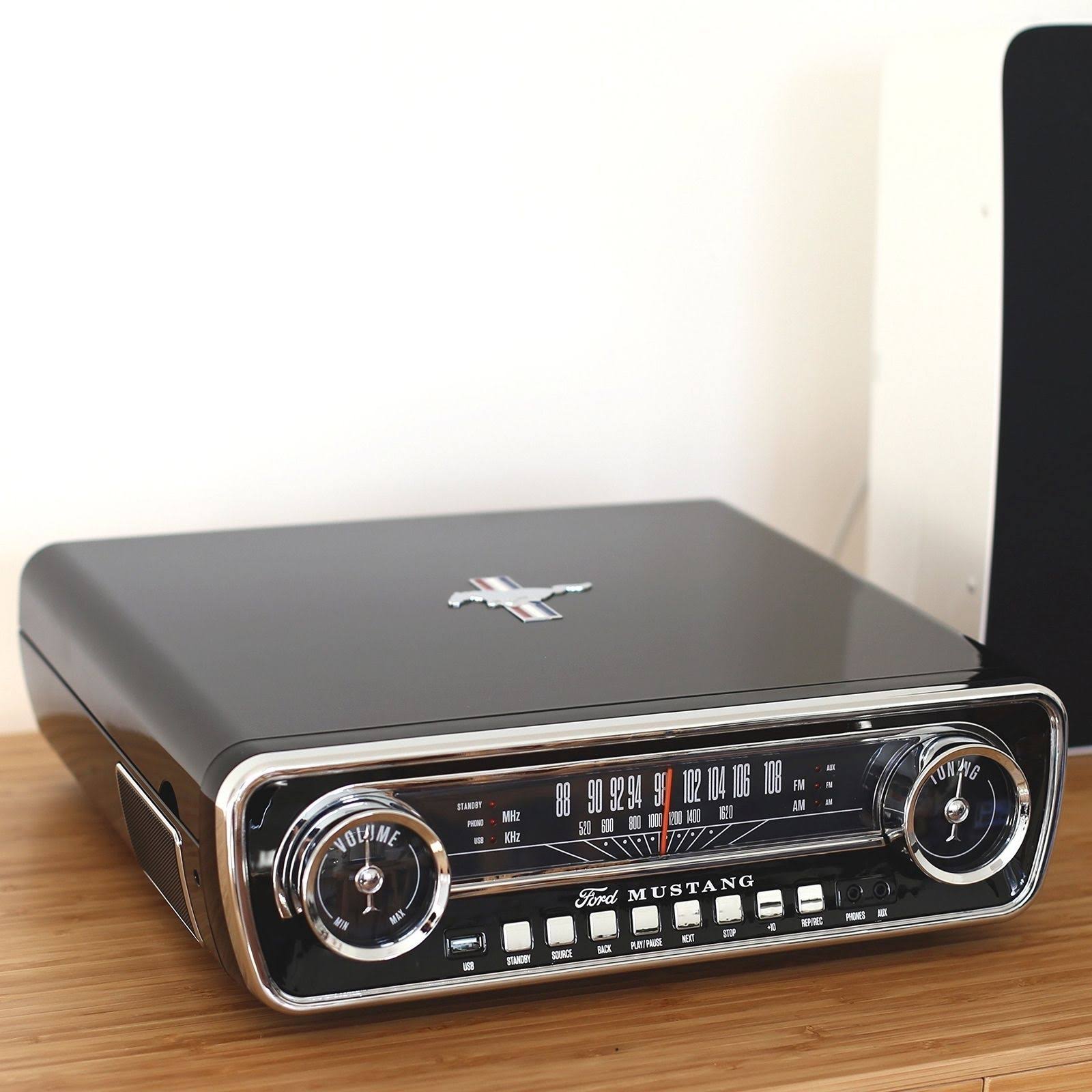 Ion Audio Mustang LP (Black) 4-in-1 Classic Car-Styled Music Center