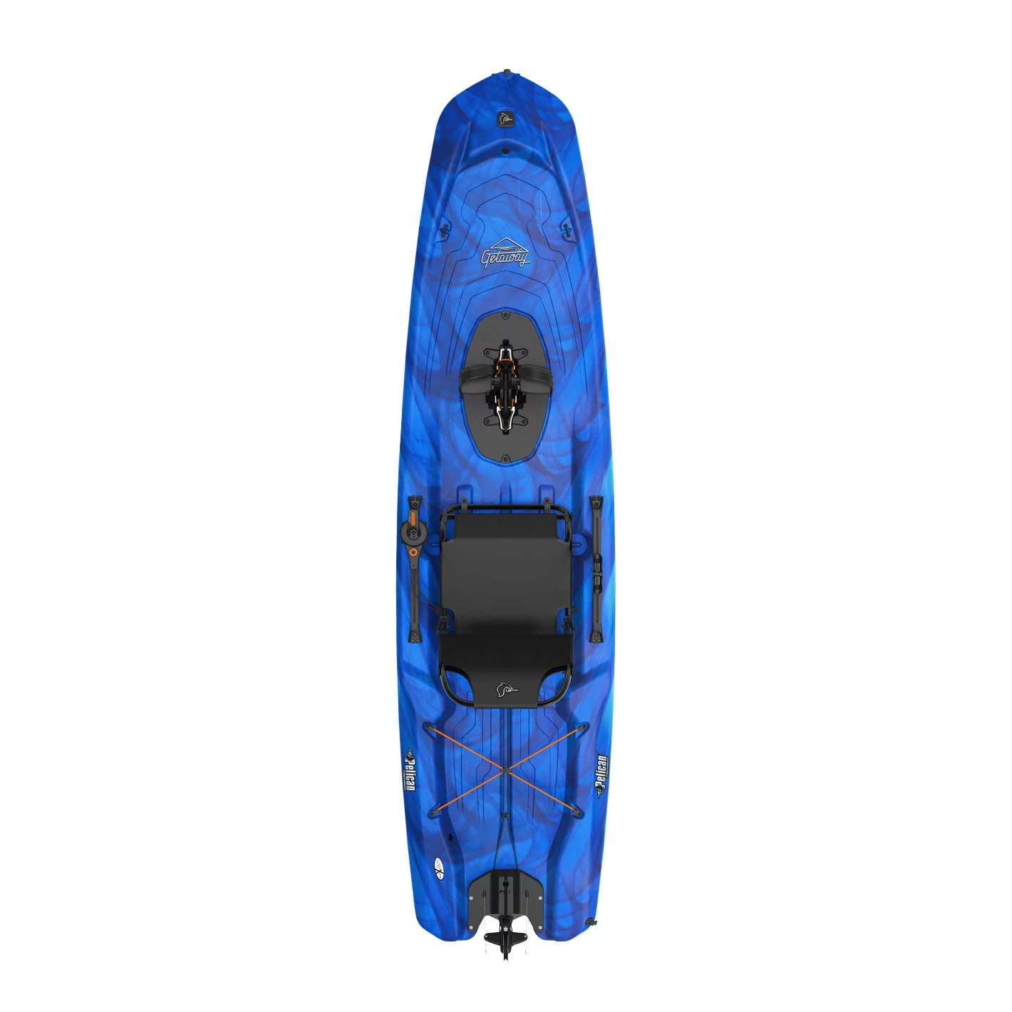 Pelican - Getaway 100 HDII - Sit-on-Top Recreational Pedal Kayak - 10 ft - Vapor Deep Blue/White