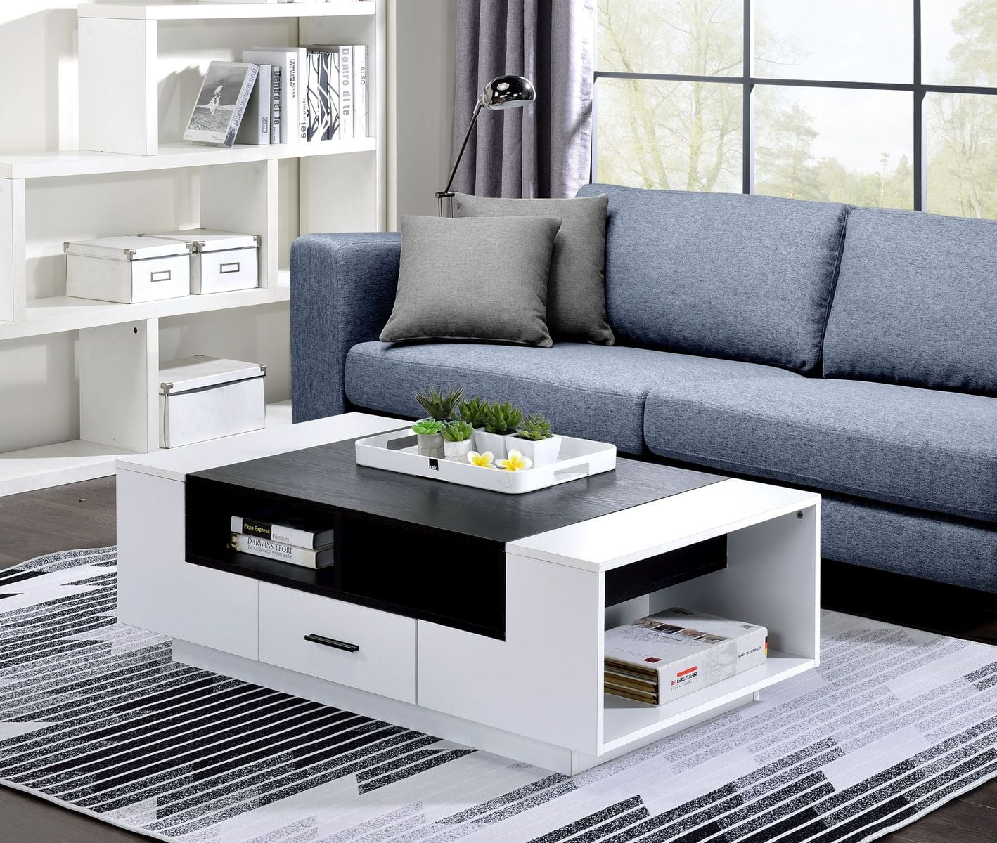 Armour Coffee Table, White & Black 83135