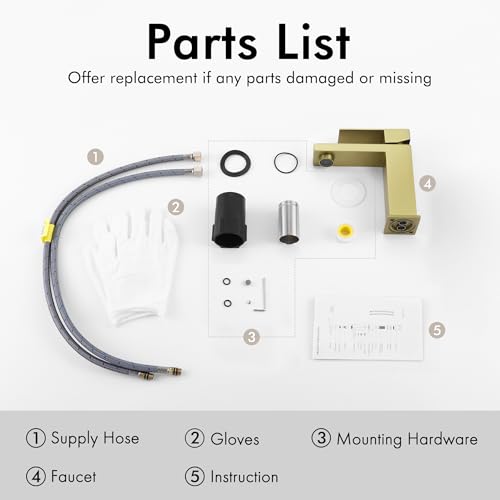 KES Vessel Sink Faucet, Black Bathroom Faucets, Tall Bathroom Faucets with Sink Drain with Overflow, L3156BLFF12-BK-C1