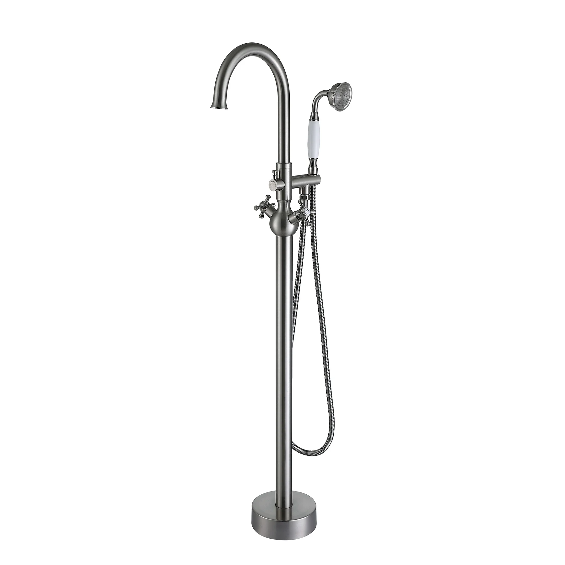 Elegant Freestanding Bathtub Faucet with Hand Shower - 13.5 - Elevate Bathing Experience