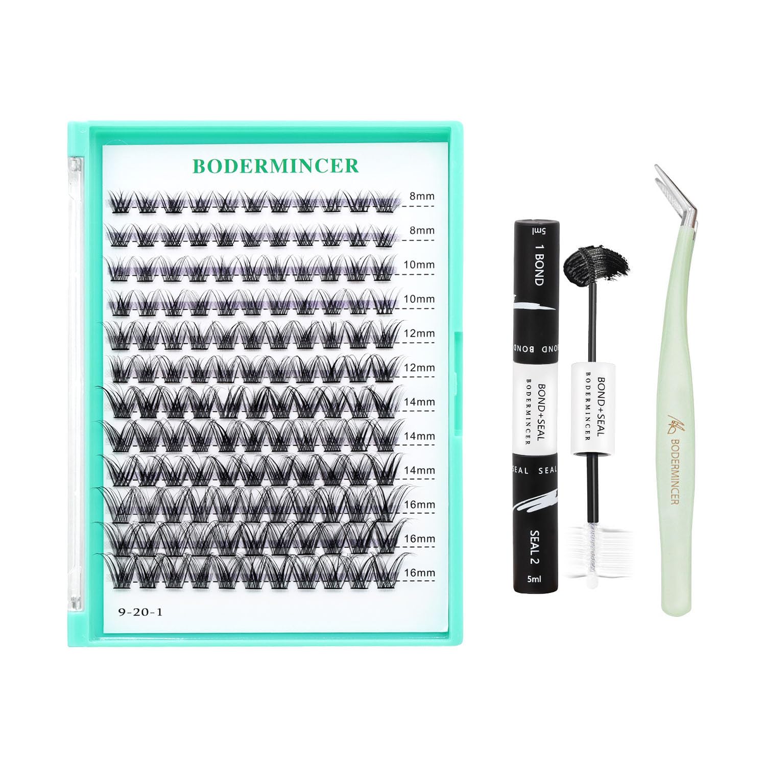 Bodermincer 132 Cluster D Curl Natural Style Eyelashes Professional Makeup Wide Cluster Individual Cluster EyeLashes Grafting Fake False Eyelashes (Black-8-10-12-14-16mm MIX)