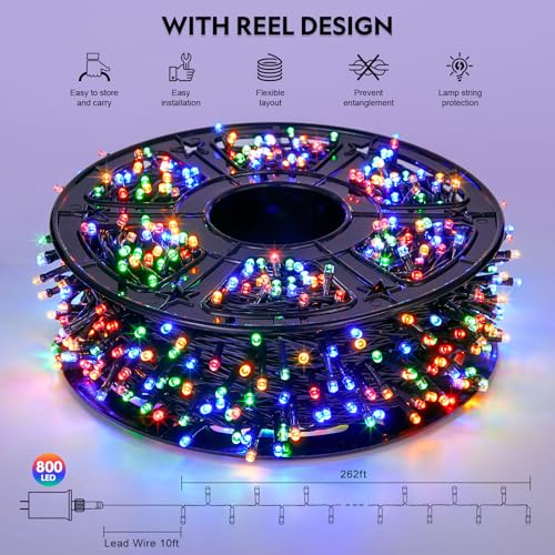 JMEXSUSS 500 LED Orange and Purple Halloween Lights, 173ft Halloween String Lights Outdoor Waterproof, 8 Modes Christmas Tree Light Plug in for Party House Indoor Decor