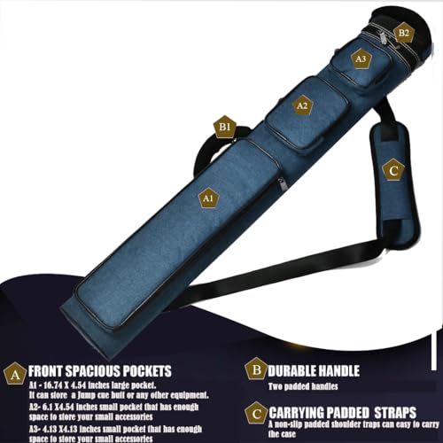 Champion 2X4,3x6 Nylon/Leatherette Billiard Pool Cue Stick Hard Carrying Case 4S2B, 6S3B