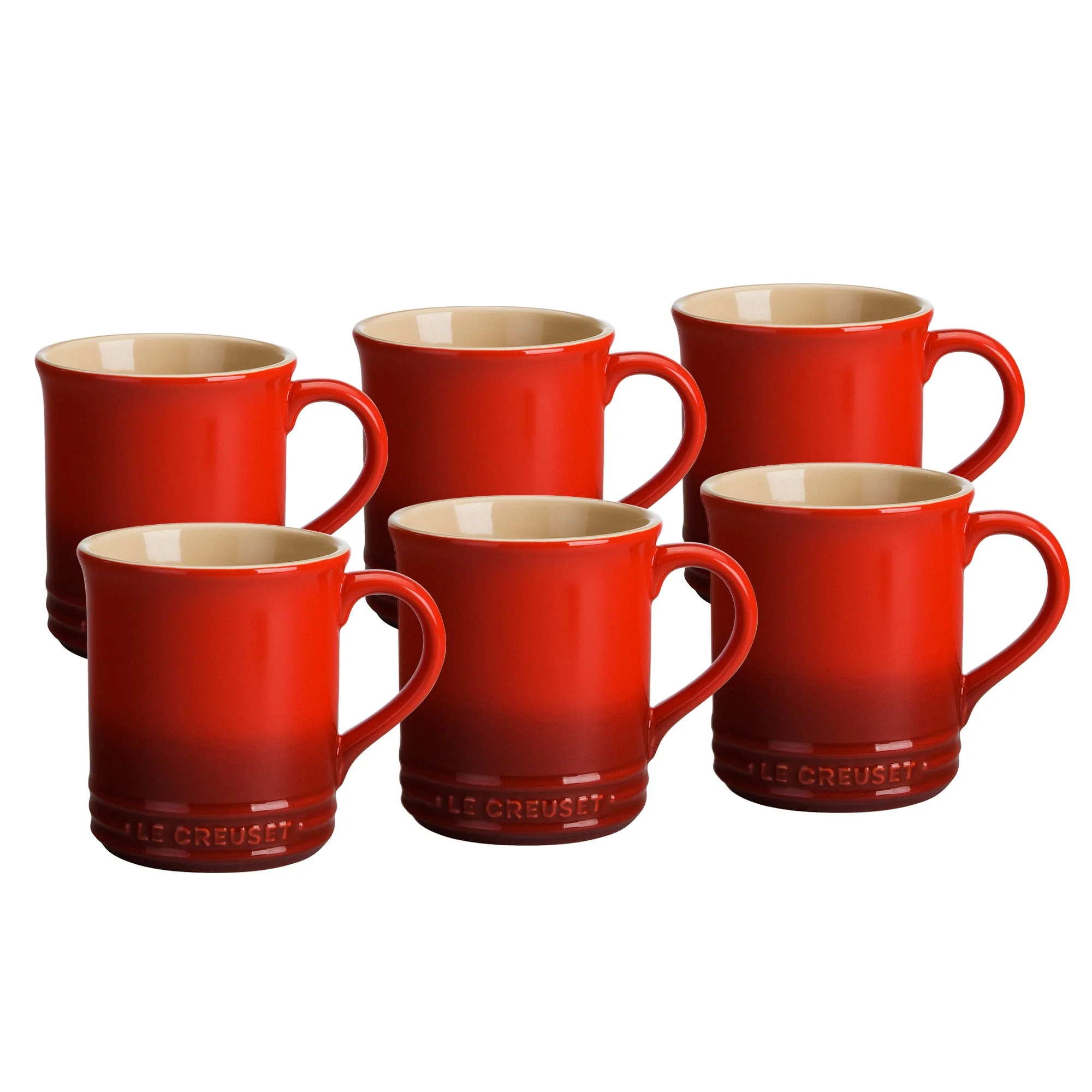 Set of 6 Le Creuset Stoneware 14oz Mugs