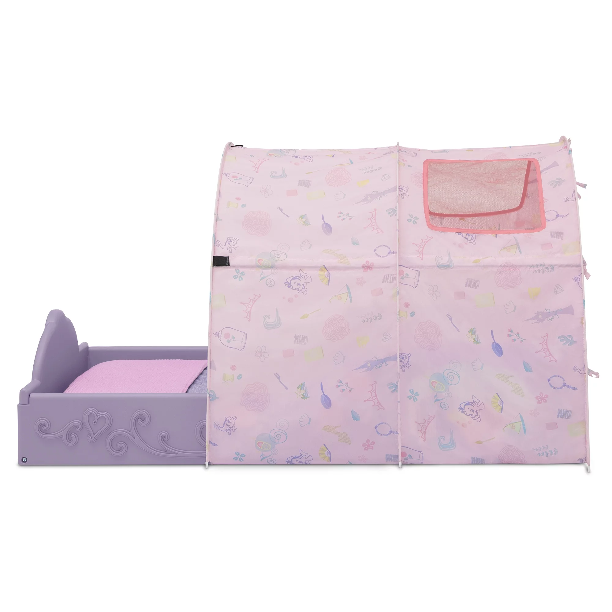 Disney Princess Sleep and Play Toddler Bed with Tent by Delta Children, Purple/Pink