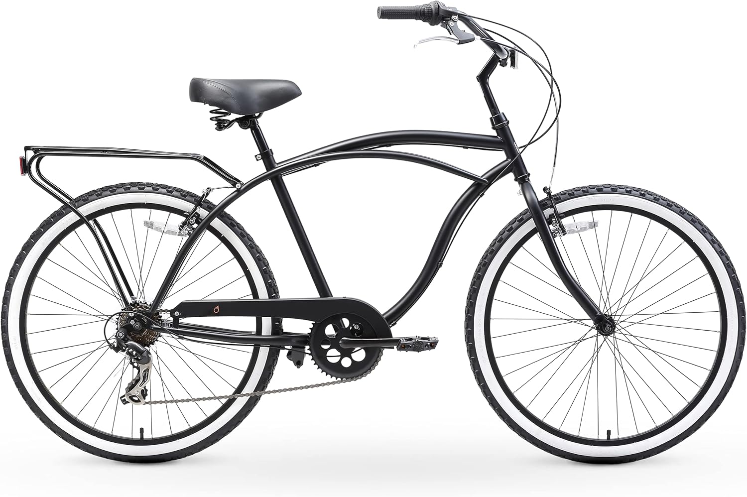 sixthreezero Around The Block Men's and Women's 7-Speed 26 Inch Beach Cruiser Bikes with Rear Racks