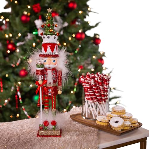Kurt Adler Hollywood Tree Hat Nutcracker, 15-Inch, Red and Green