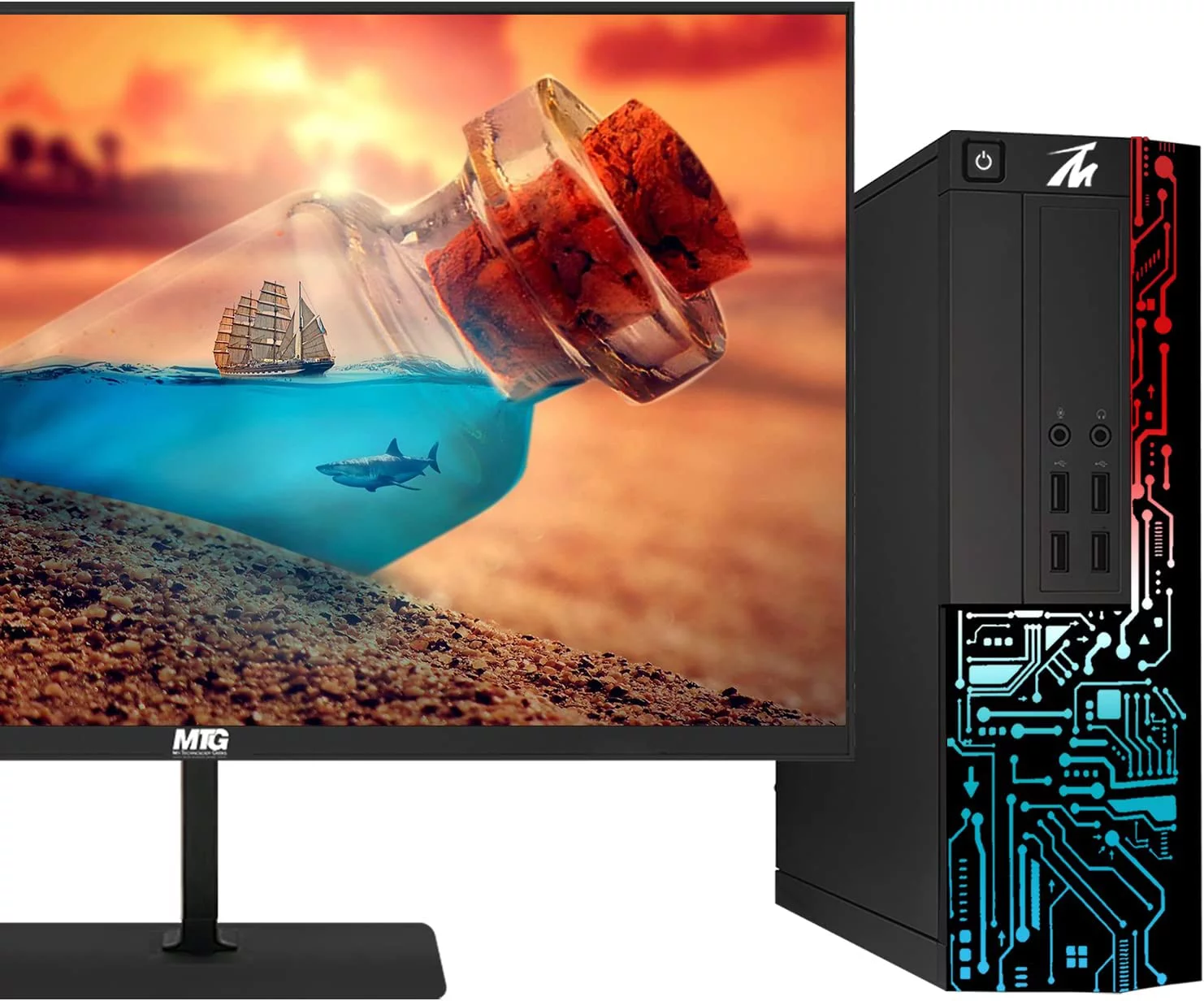 Restored Computer Desktop PC, Core i5, TechMagnet Siwa 8, 8GB RAM, 500 GB HDD, 27 Inch 165Hz Gaming Monitor, Gaming Kit with Webcam, WiFi, Win 11 Home (Renewed)