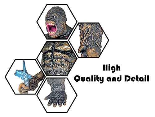 TwCare Exclusive Set of 7 Godzilla vs Kong Toys Movable Joint Action Figures, King of The Monster Dinosaur Shin Ghidorah Skull Crawler Destoroyah Mecha Mechagodzilla Cake Toppers Pack
