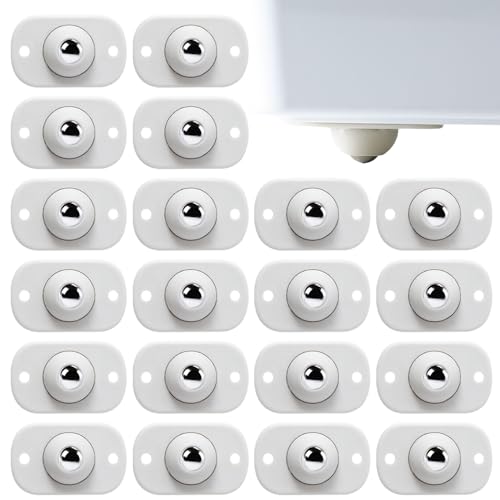 Stainless Steel Paste Universal Wheel, 360° Paste Swivel Mini Adhesive Wheel Self Adhesive Caster Wheels Roller Wheels for Appliance Table Attach Bins Storage Boxes (8PC, One Size)