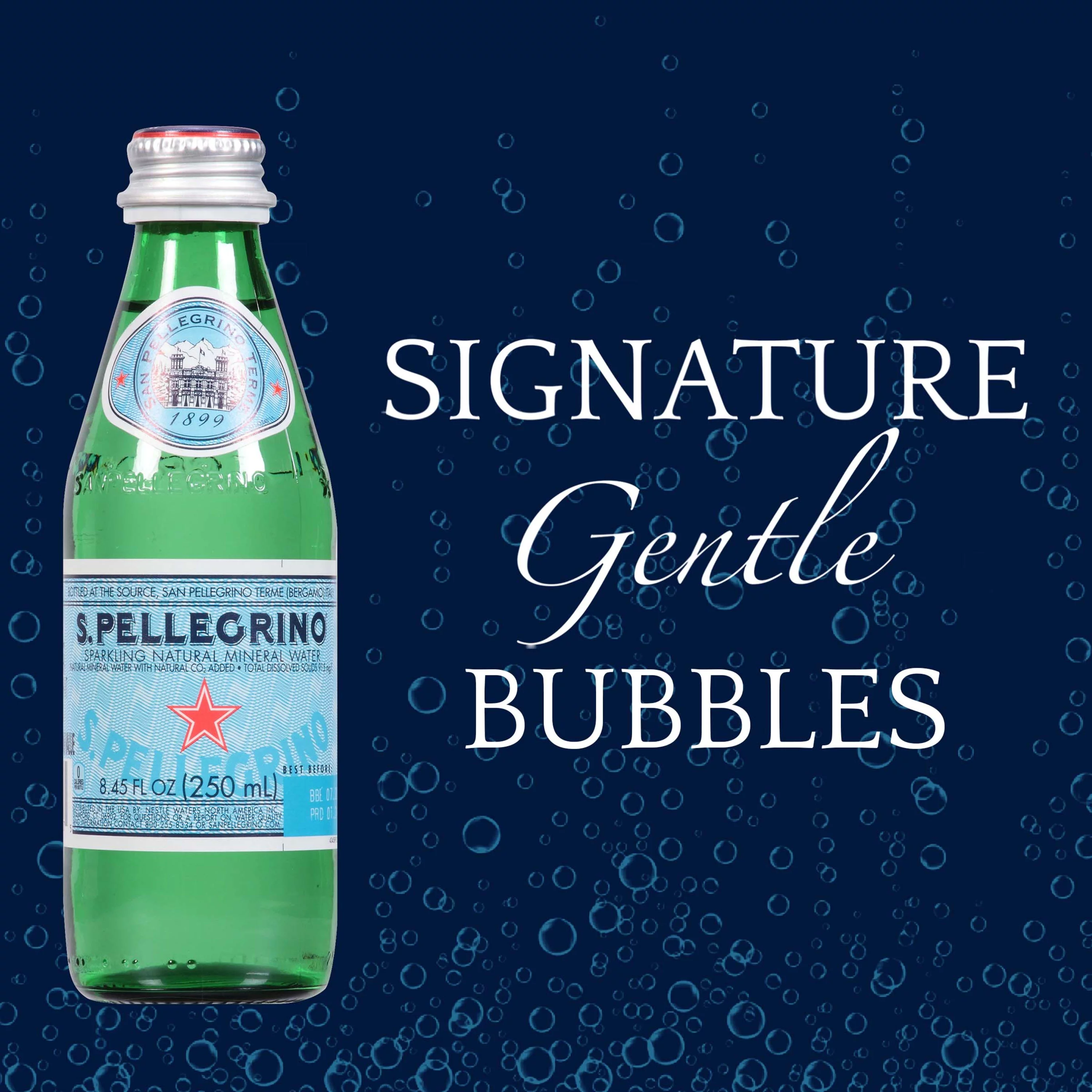 S.Pellegrino Sparkling Natural Mineral Water, 202.8 fl oz, 24 Pack Glass Bottles
