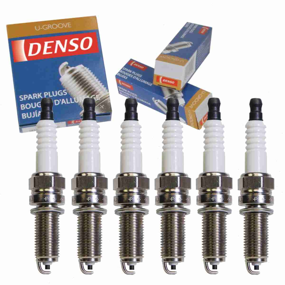 6 pc DENSO 3445 Standard U-Groove Spark Plugs for 132 159 00 03 132 159 01 03 132 159 02 03 XU22HDR9 Ignition Wire Secondary