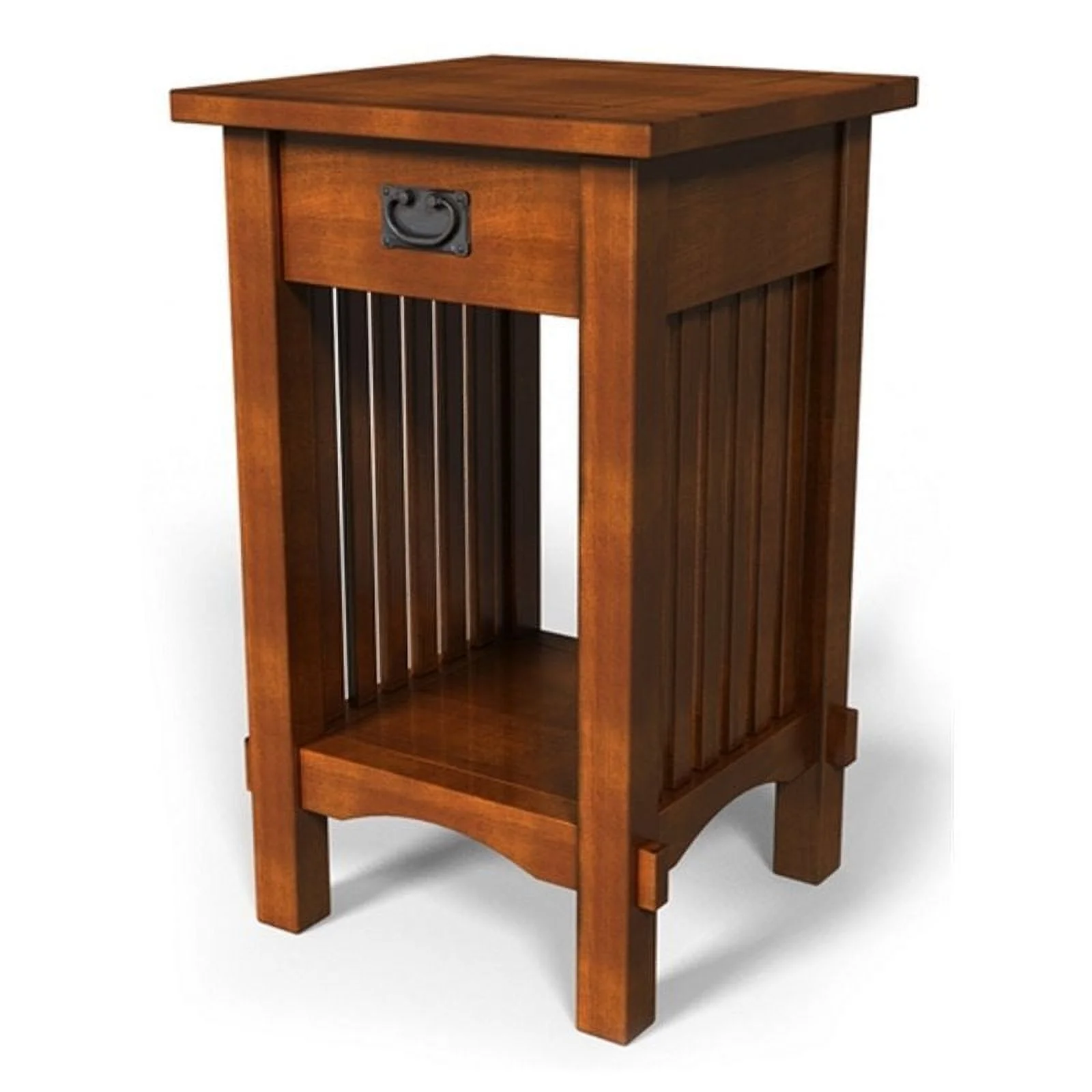 Bowery Hill 1 Drawer Farmhouse Wood End Table in Antique Oak