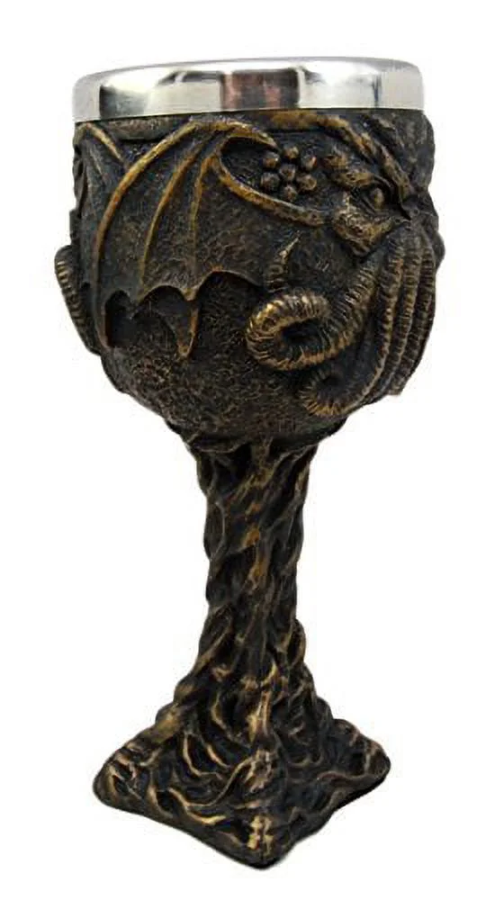 Atlantic Collectibles Cthulhu Mythos Cosmic Giant Octopus The Great One 8oz Resin Wine Goblet Chalice With Stainless Steel Liner