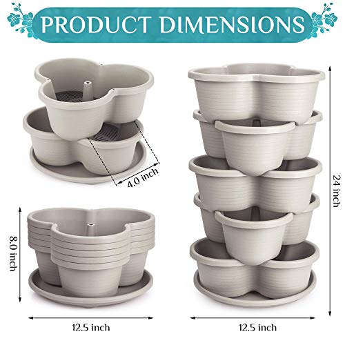 Amazing Creation Stackable Planter, Terracotta 5-Tier Vertical Garden Planter, Grow Your Own Vertical Oasis of Vegetables and Succulents