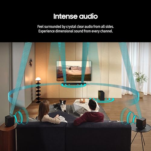 SAMSUNG Q990D 11.1.4ch Soundbar w/Wireless Dolby Atmos Audio, Rear Speaker Included, Q-Symphony, SpaceFit Sound Pro, Adaptive Sound, Game Mode Pro with Alexa Built-in, HW-Q990D/ZA