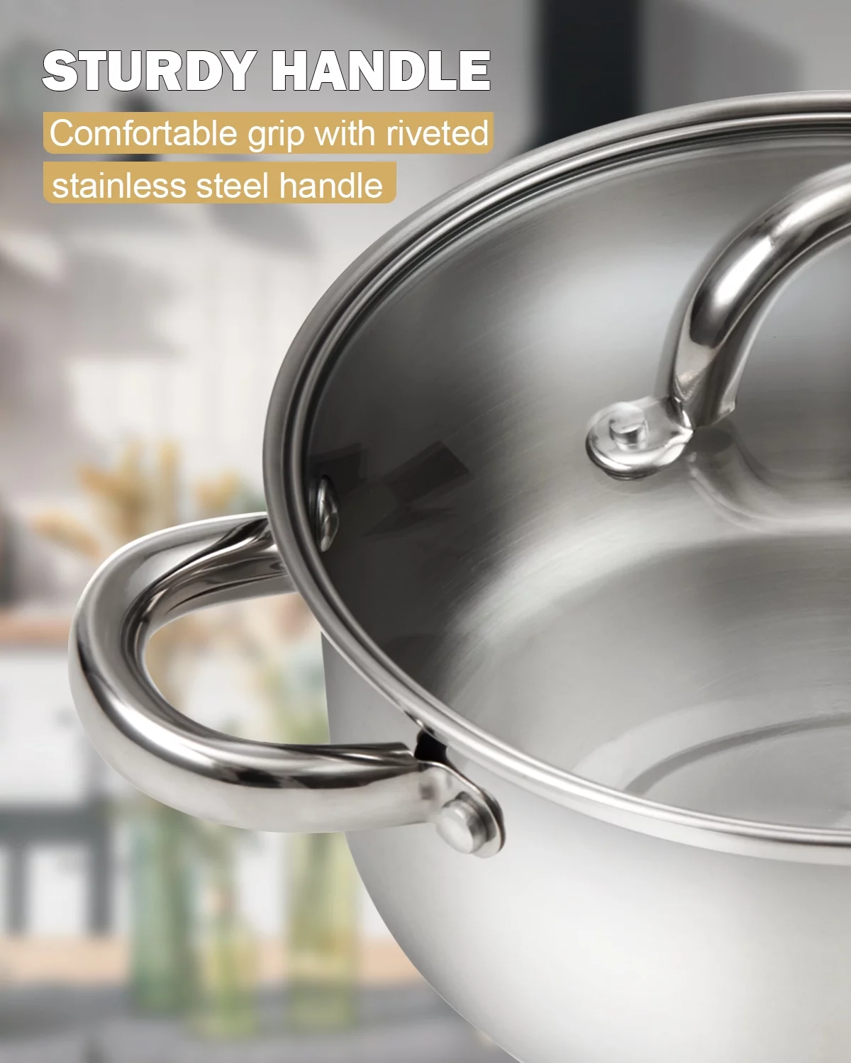 Cook N Home Stockpot with Lid, Basic Stainless Steel Soup Pot, 12-Quart