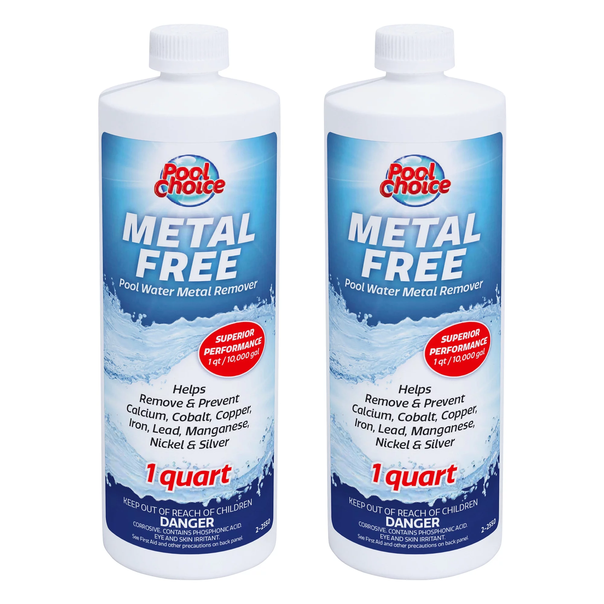 Pool Choice Metal Free Pool Water Metal Remover, 1-Quart, 2-Pack