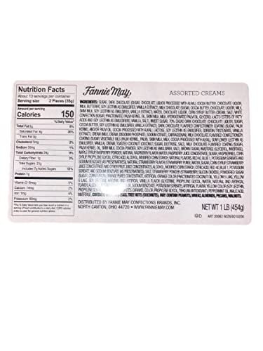 Fannie May Assorted Creams Premium Gourmet Creamy confections Chocolate with our Red Classic Traditional Gift wrapped Box