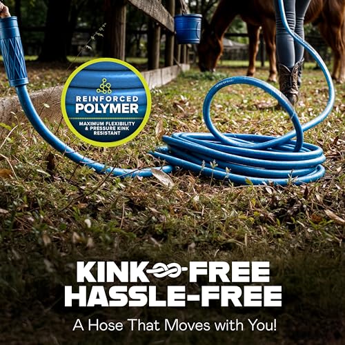 INVICTUS Garden Hose 50Ft x 5/8 in. Sprayer Nozzle Included, 2-Layer Heavy Duty Drinking RV Water Hose 50 Ft, Flexible, Lightweight, NON Expandable, Kink Resistant, Easy Connect Fittings, 400 PSI