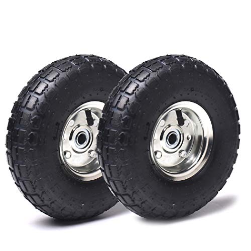 AR-PRO (2 Pack) 4.10/3.50-4 Tire and Wheel, Replacement 10-Inch Pneumatic Tire with 5/8