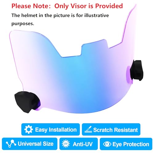 Clear Football Visor, Football Helmet Visor for Adults&Youth, Eye Shield Visor with Football Visor Clips, Easy Install Football Visors for Helmet Football Protection Gear